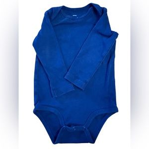 9-12 month cobalt blue long sleeved bodysuit by Primary
